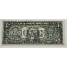 UNITED STATES OF AMERICA 2006 . ONE 1 DOLLAR BANKNOTE . ERROR . WET INK TRANSFER